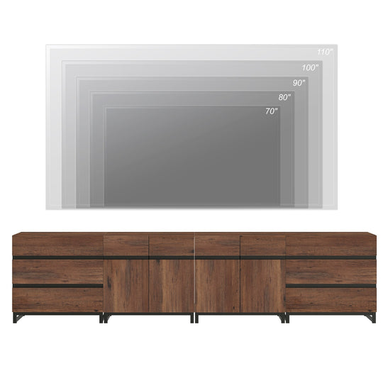 Modern TV Stand for Tvs up to 120 Inches, 4-In-1 Media Console with 6 Drawers and Adjustable Shelves, Entertainment Center
