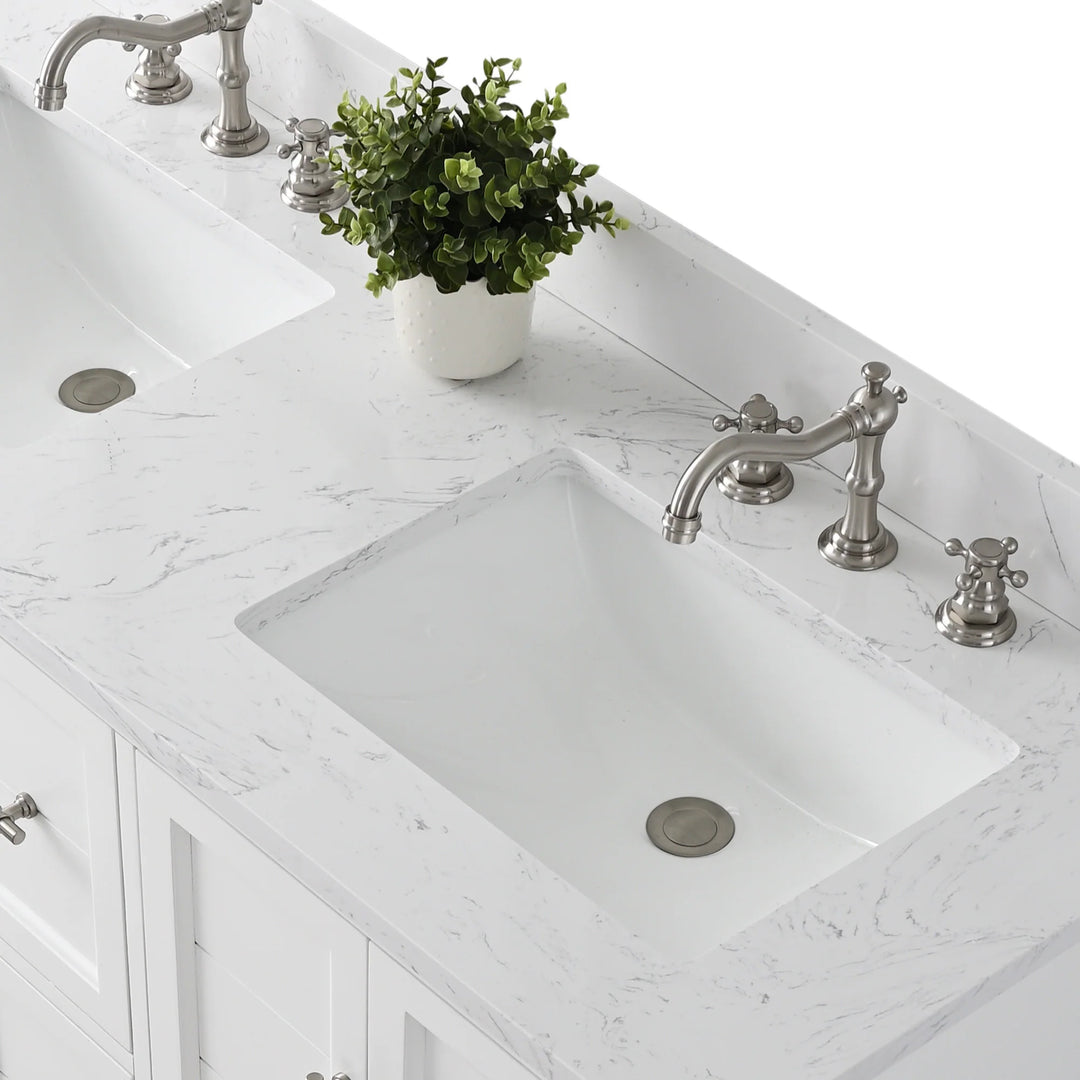 54" Double Sink Bathroom Vanity with Top & Backsplash