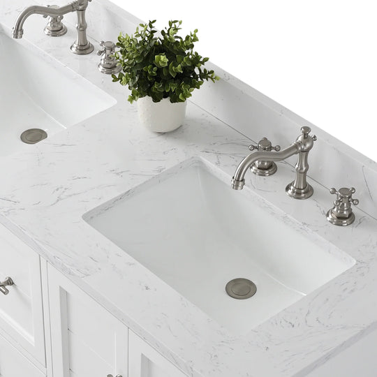 54" Double Sink Bathroom Vanity with Top & Backsplash