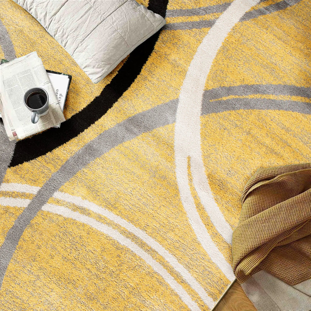 Contemporary Abstract Circles Design Area Rug