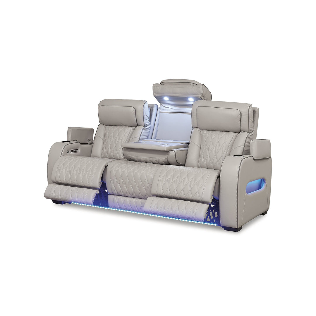 Boyington Gray Power Reclining Sofa - 86" W X 38.5" D X 44.5" H