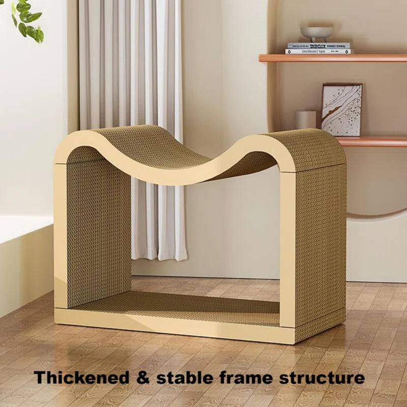 2 in 1 Double Layer Cat Scratcher Lounge Bed with Play Balls