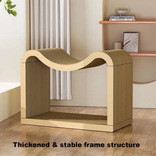 2 in 1 Double Layer Cat Scratcher Lounge Bed with Play Balls