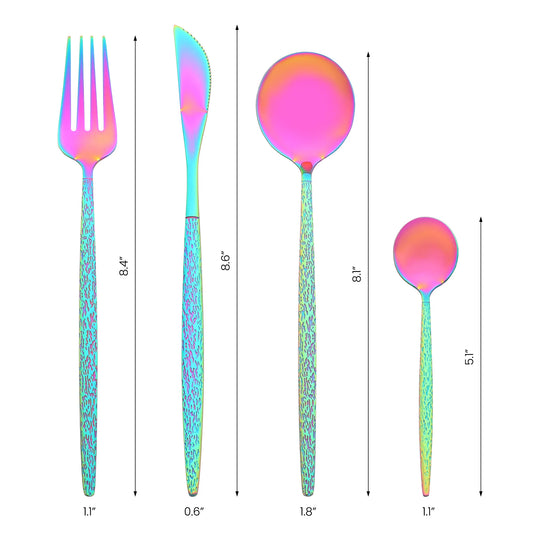 24 PCS Silverware Set, Stainless Steel Flatware with Knife, Spoons and Fork, Mirror Polished Cutlery Serving Utensils Set