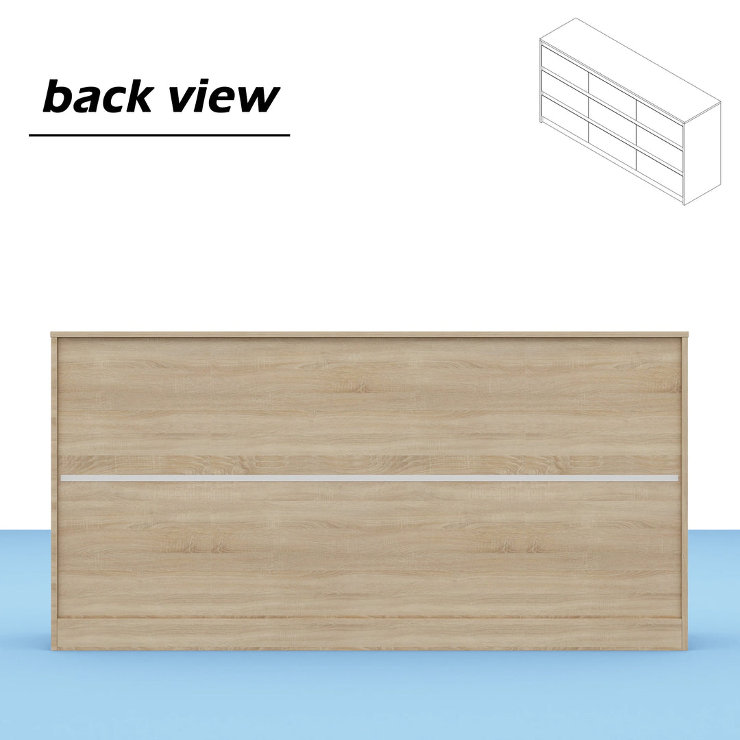 63"W 9 Drawer Dresser Accent Dresser for Living Room Bedroom Chest
