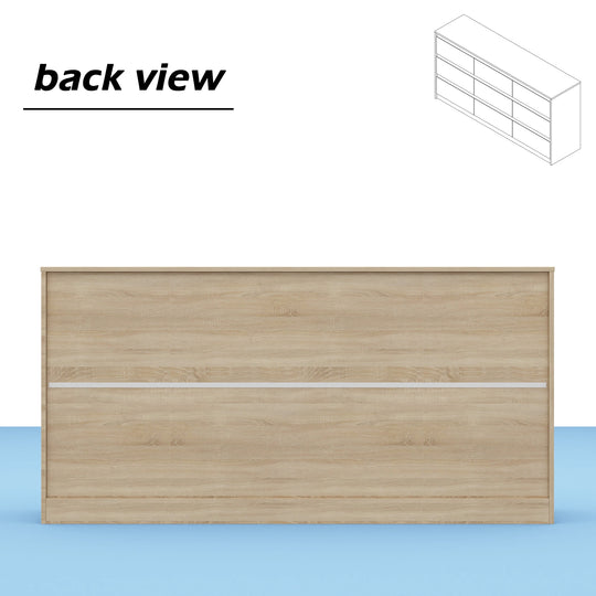 63"W 9 Drawer Dresser Accent Dresser for Living Room Bedroom Chest