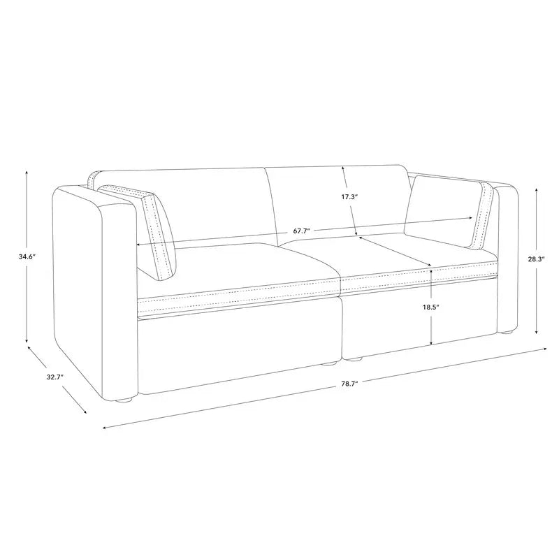 Mia Oversized Modular Sectional Fabric Sofa