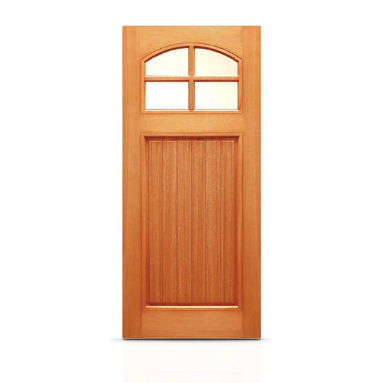 Universal Clear Glass Modern Exterior Unfinished Mahogany Front Door Slab with Door Slab Only