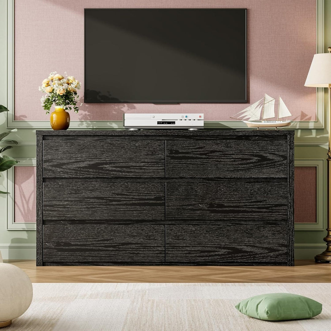 7-Drawer Dresser for Bedroom,Wide Wood Chest with Handle-Free Design,Modern Storage Cabinet for Living Room or Entryway