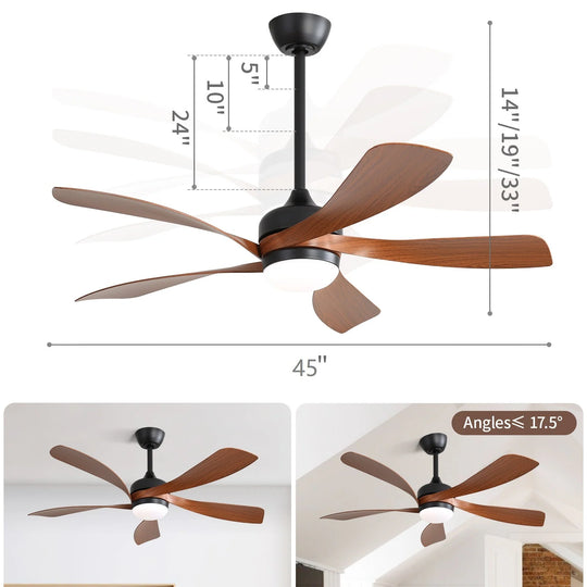Sofucor 45/52 Inch Ceiling Fan with Remote & Lights Quiet DC Motor 5 Blade High CFM Modern Fan