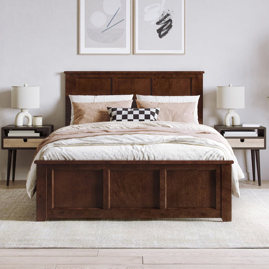 Charlotte Solid Wood Low Profile Platform Bed with Matching Footboard