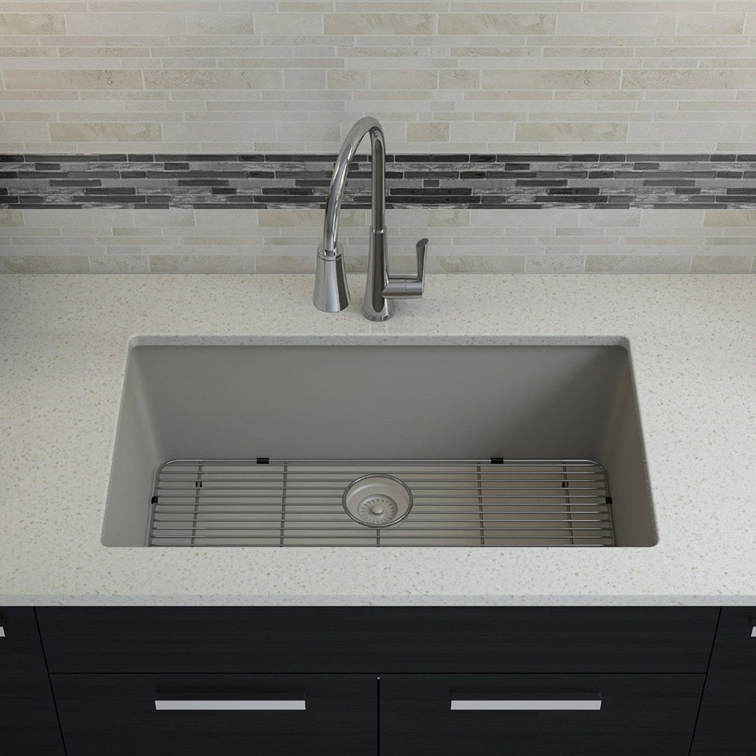 Drop-In Quartz 32 Inch Single Bowl Kitchen Sink Kit - 32"X19"