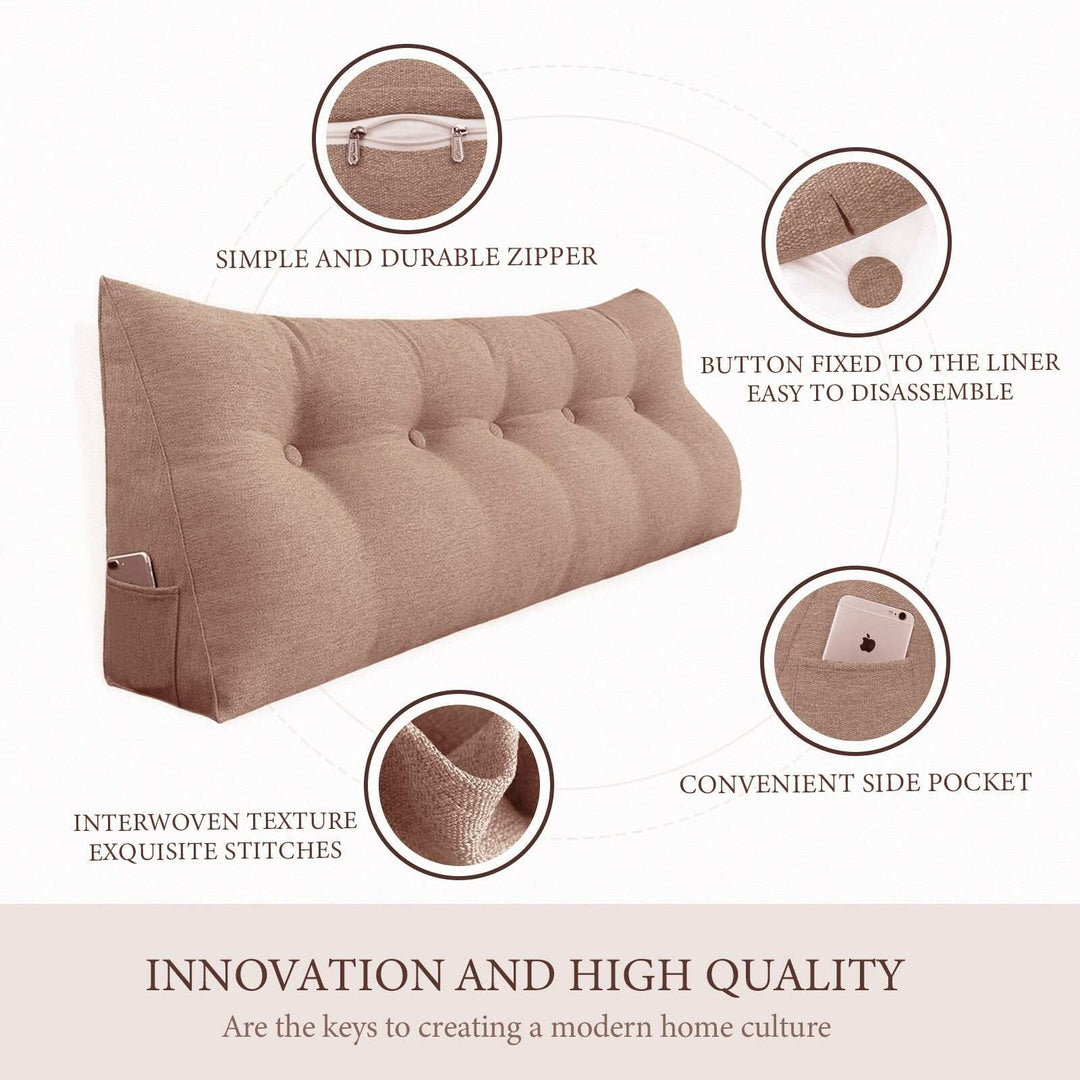 Bed Rest Wedge Reading Pillow Headboard Back Support Cushion