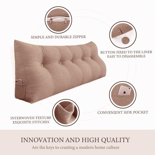 Bed Rest Wedge Reading Pillow Headboard Back Support Cushion