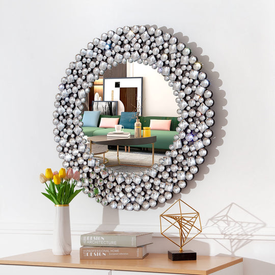 Crystal Accent round Wall Mirror