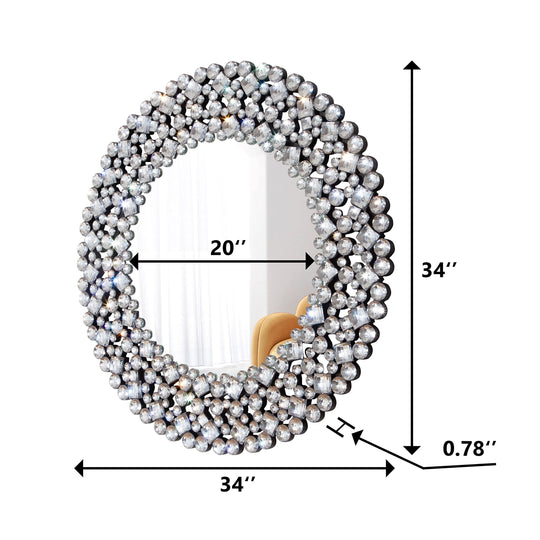 Crystal Accent round Wall Mirror