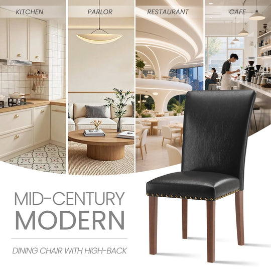 RENEWLINE Dining Chairs, Fabric with Nailhead Trim and Wood Legs