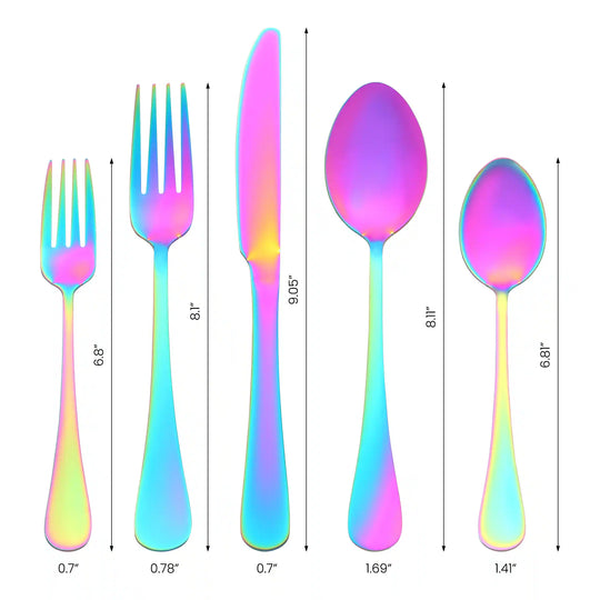 20 PCS Silverware Set, Stainless Steel Flatware, Mirror Polished Cutlery Set, Serving Utensils Set for Kitchen Dining - 20 PCS