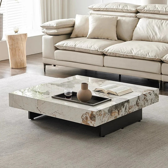 Light Luxury Sintered Stone Square Coffee Table