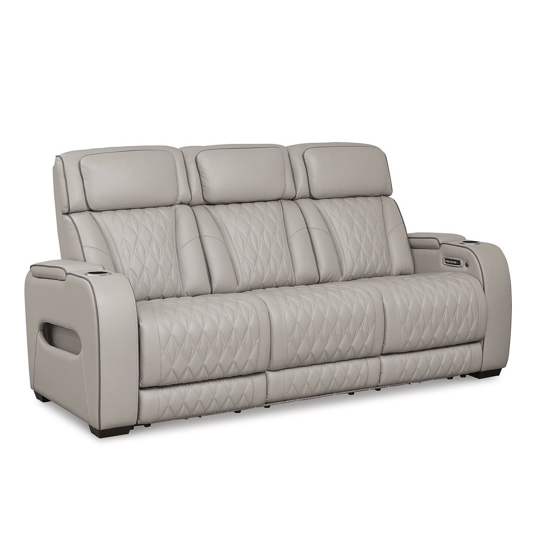 Boyington Gray Power Reclining Sofa - 86" W X 38.5" D X 44.5" H