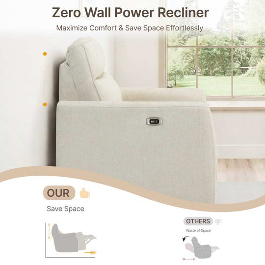 Katie Zero Wall Power Reclining Sofa Couch