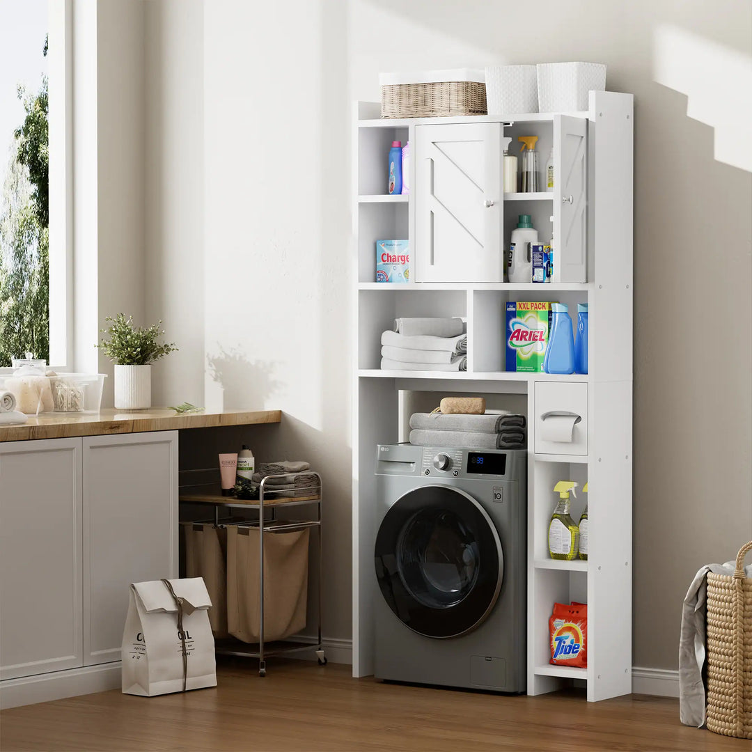 Over-The-Toilet Bathroom Storage Cabinet with Tissue Holder