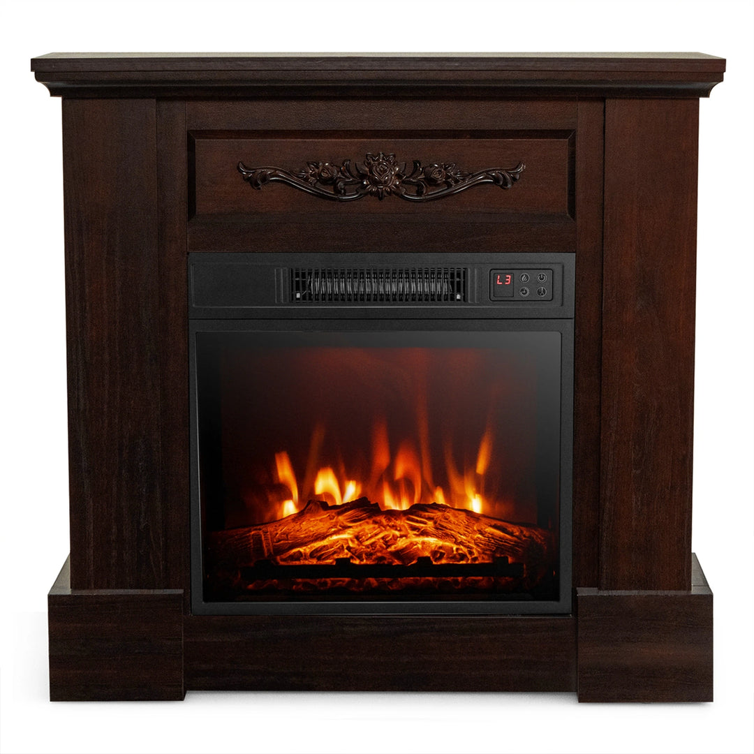 32" Electric Fireplace Mantel TV Stand Space Heater W/Remote - See Details
