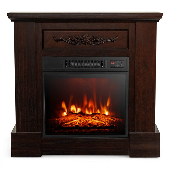 32" Electric Fireplace Mantel TV Stand Space Heater W/Remote - See Details