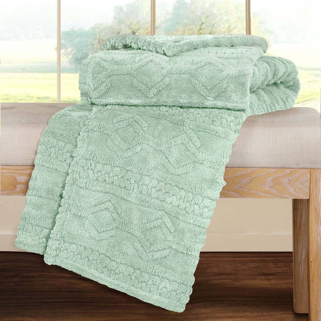 Arctic Boho Jacquard Plush Fluffy Fleece Blanket