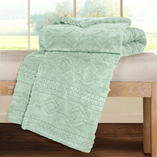 Arctic Boho Jacquard Plush Fluffy Fleece Blanket