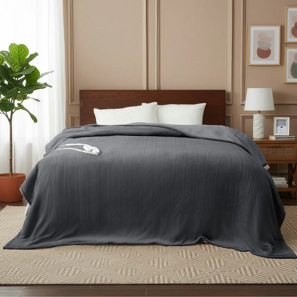 Flannel Electric Heated Blanket with Controller
