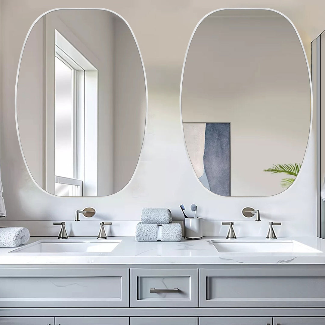 2 Pack Oval Mirror Vanity Decorative Wall Mirror