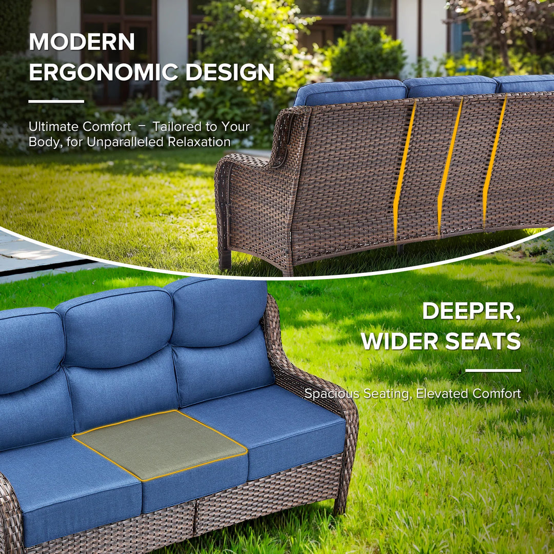 7-Piece Patio Furniture Set with Swivel Glider Chairs, 6-Inch Ultra-Plush Cushions & Water-Resistant Olefin Fabric