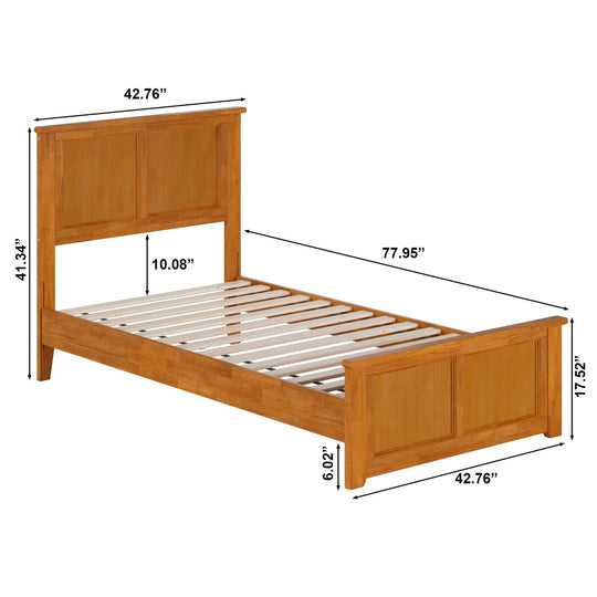 Charlotte Solid Wood Low Profile Platform Bed with Matching Footboard