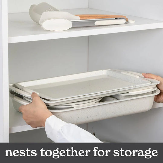 Nonstick Stackable Bakeware Set - Heavy Duty, Durable, Easy Release Baking Set, 10 Pcs