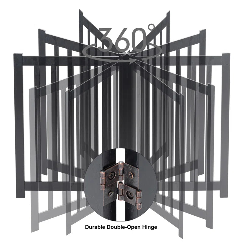 Solid Wood Freestanding Foldable Pet Gate for Dogs,3 Panels for Doorways,Stairs,Hallways Etc