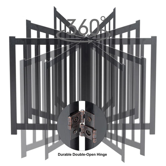 Solid Wood Freestanding Foldable Pet Gate for Dogs,3 Panels for Doorways,Stairs,Hallways Etc
