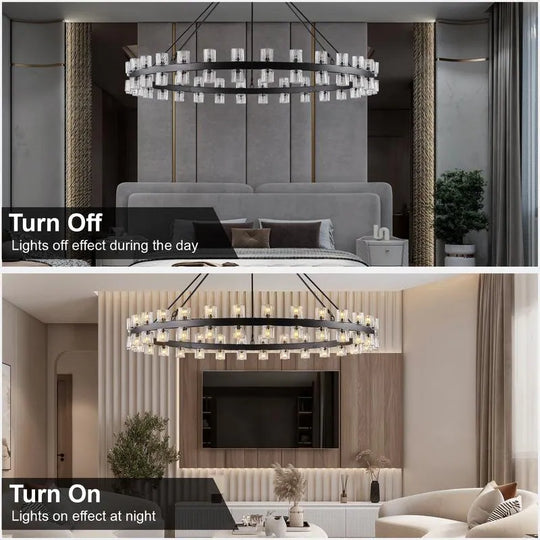 Wagon Wheel Chandelier with Crystal Shade