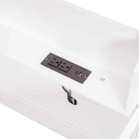 Queen over Queen Bunk Bed with Storage Shelves & USB Ports by
