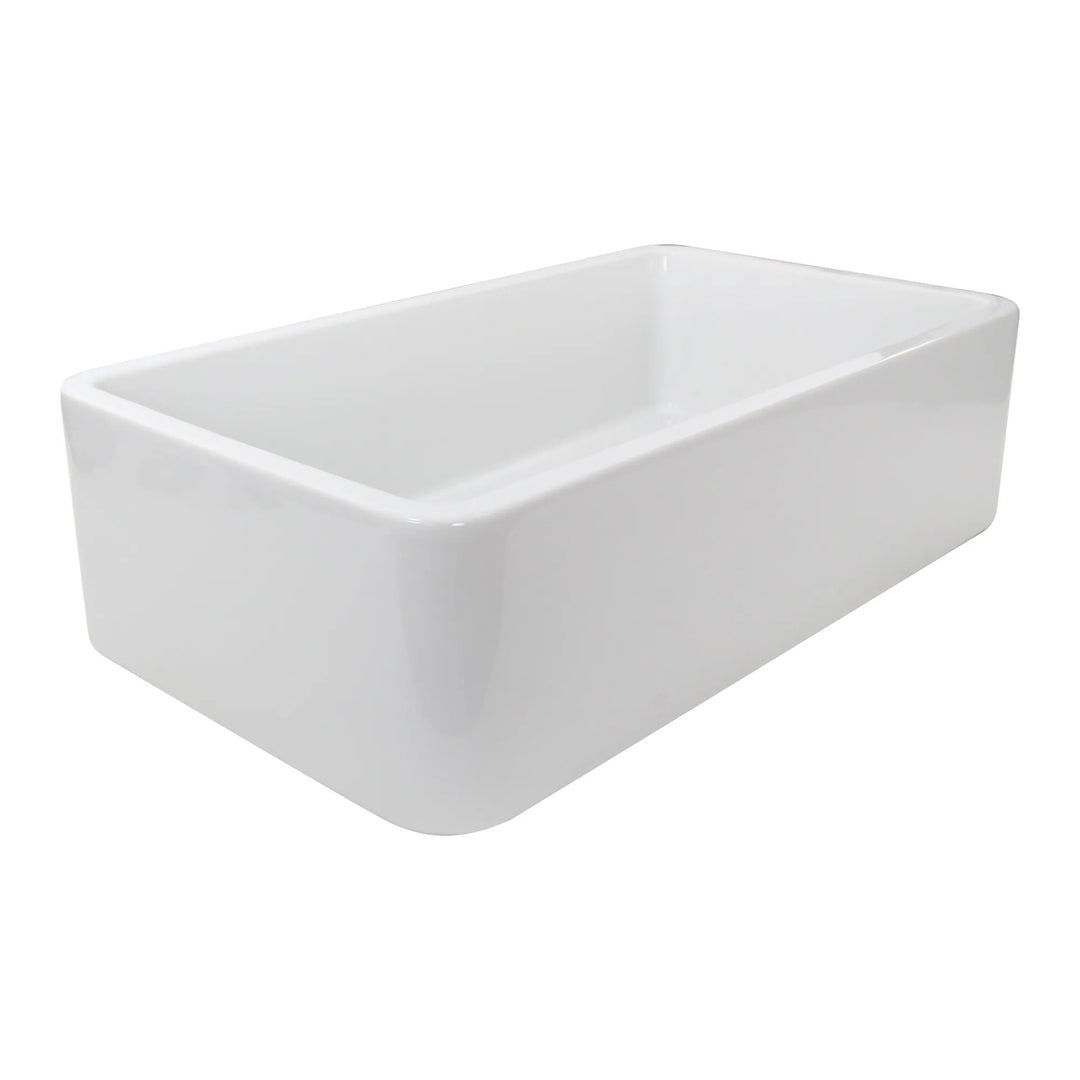 31-Inch Fireclay White Farmhouse Kitchen Sink - 31 X 18 X 8.75 Inches