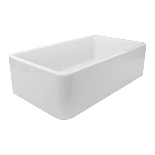 31-Inch Fireclay White Farmhouse Kitchen Sink - 31 X 18 X 8.75 Inches