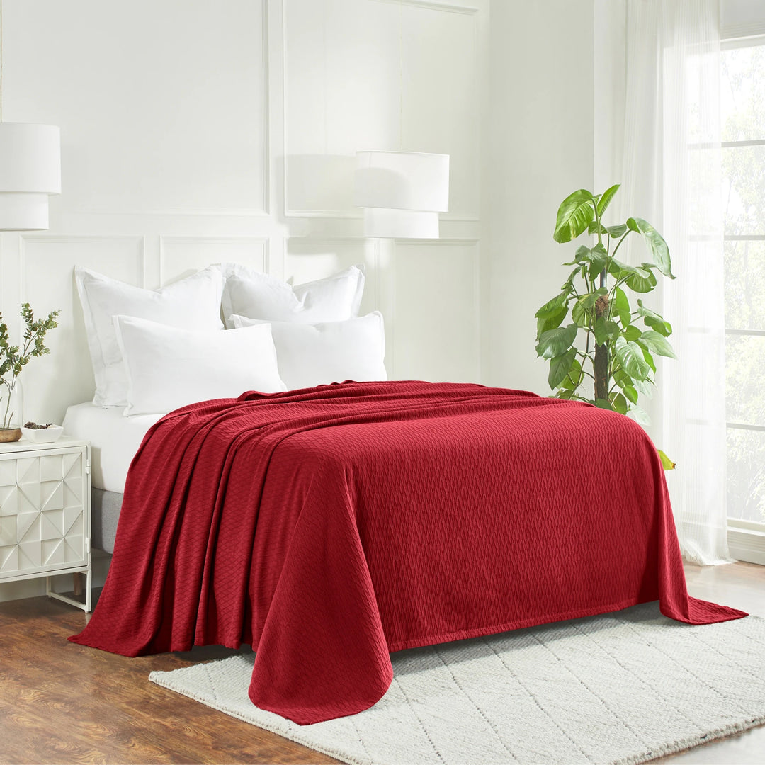 Diamond Weave All-Season Bedding Cotton Blanket