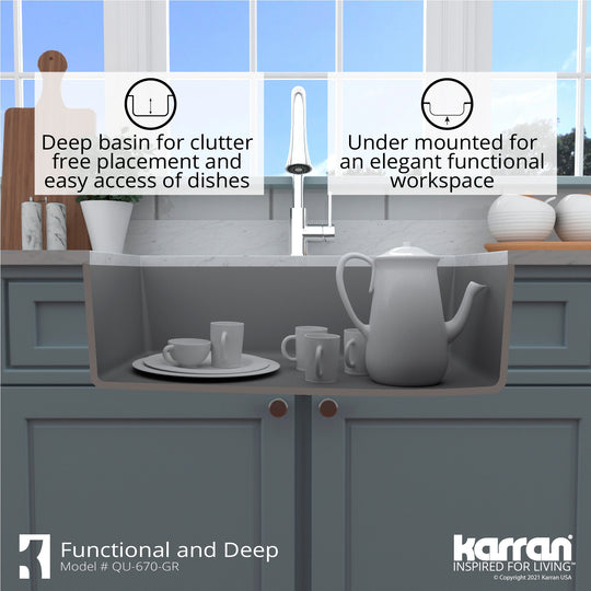 Undermount Quartz Single-Bowl Kitchen Sink
