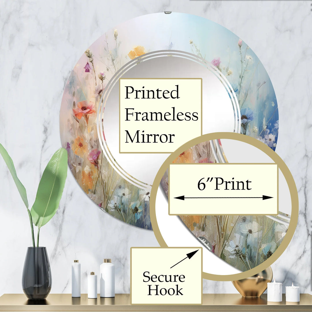 Designart "Wildflowers Blossoming Dreams" Floral Modern Wall Mirror