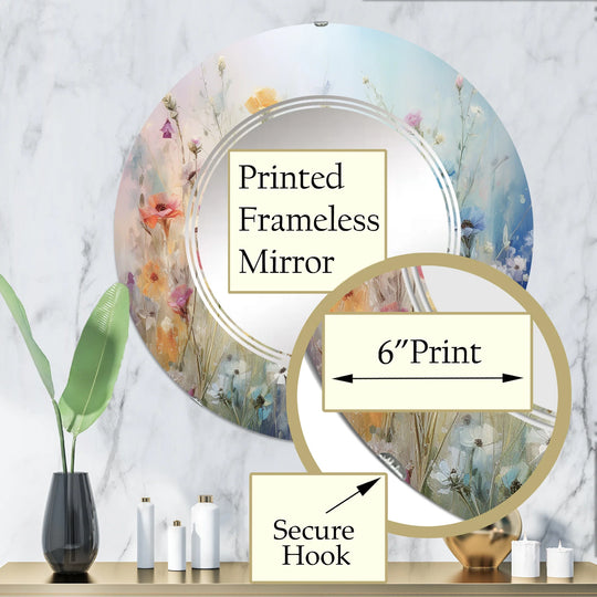 Designart "Wildflowers Blossoming Dreams" Floral Modern Wall Mirror