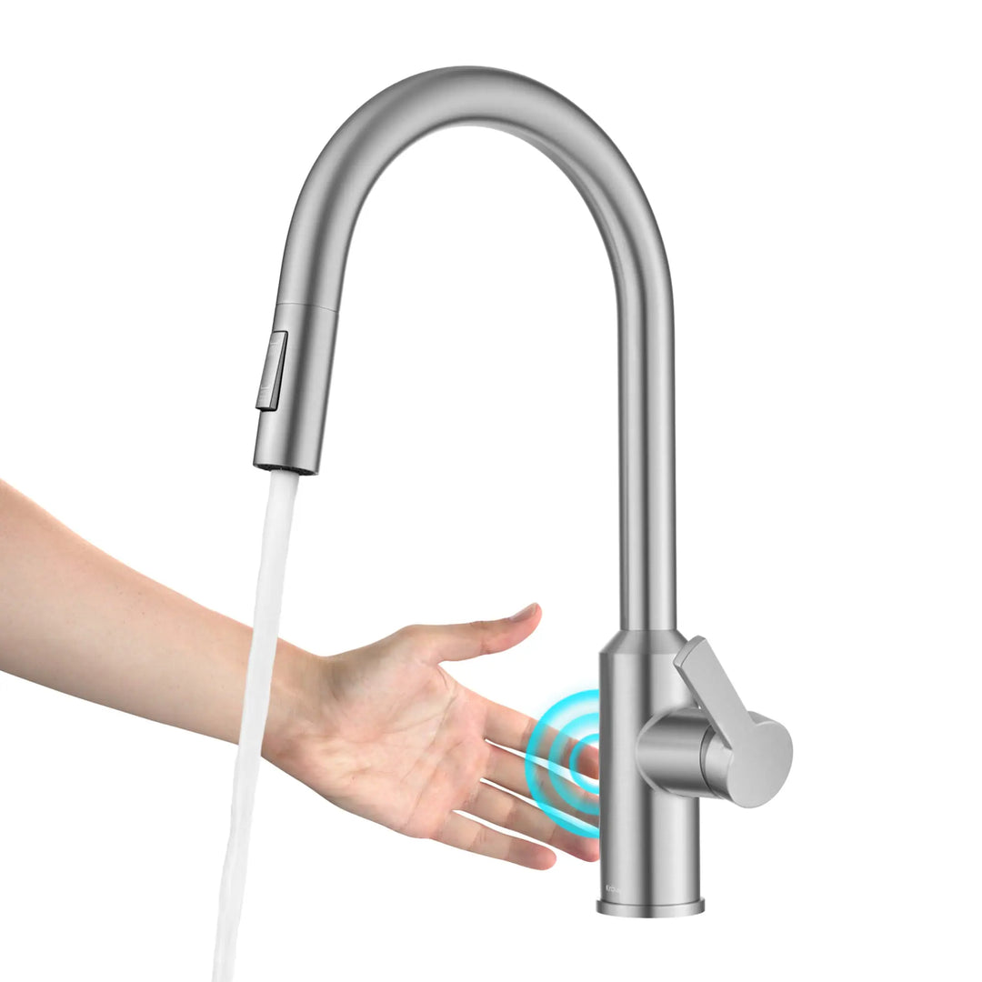 2-Function 1-Handle 1-Hole Pulldown Sprayer Brass Kitchen Faucet