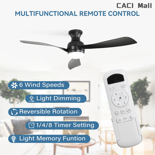 Sofucor 52/60 Inch Ceiling Fan with Integrated LED Light and Remote Control Quiet DC Motor