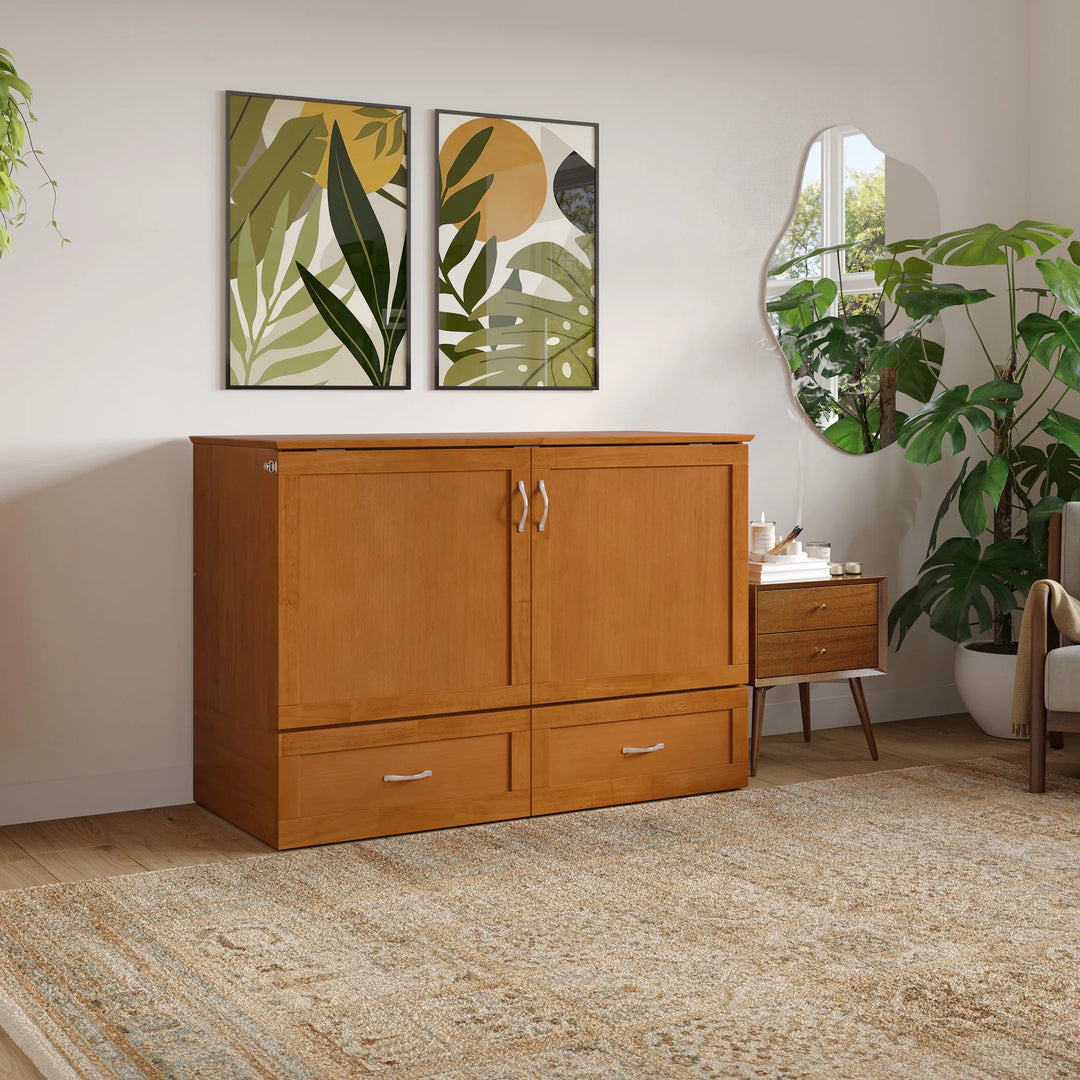 Hamilton Murphy Bed Chest with Mattress and Storage Drawer