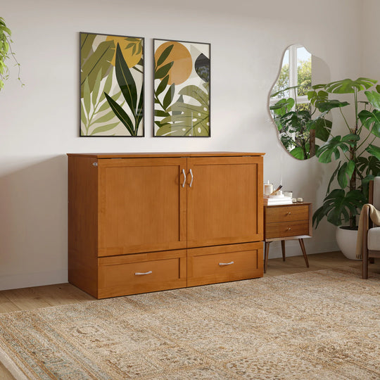 Hamilton Murphy Bed Chest with Mattress and Storage Drawer