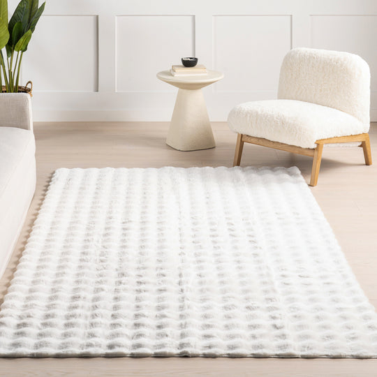 Jeni Solid Plush Machine Washable Area Rug